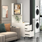 Modern Khaki Wooden Corner Lighting Storage Cabinet