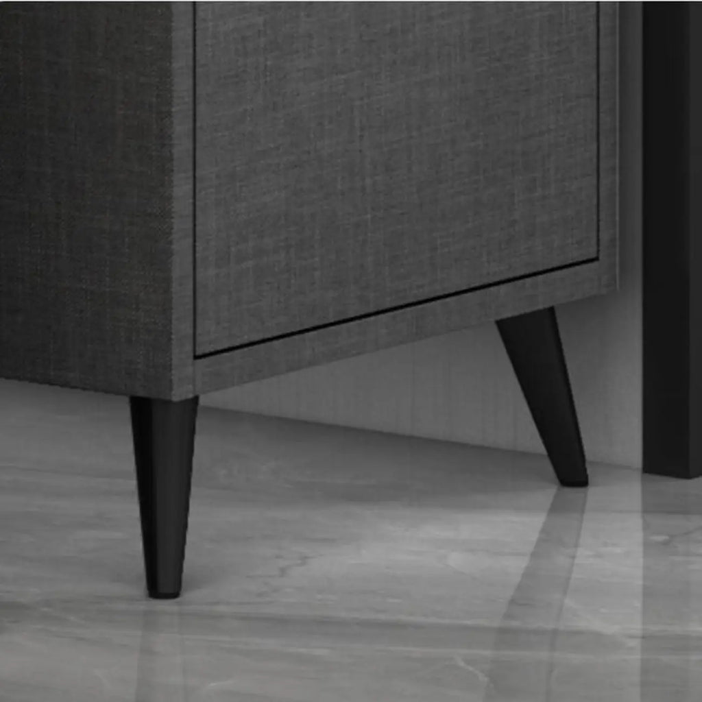 Modern Khaki Wooden Corner Lighting Storage Cabinet