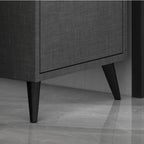 Modern Khaki Wooden Corner Lighting Storage Cabinet