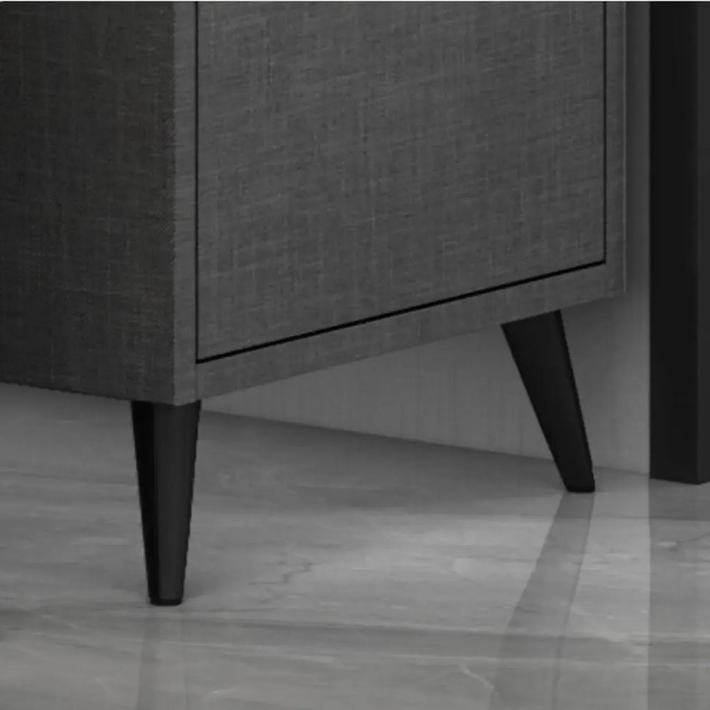 Modern Khaki Wooden Corner Lighting Storage Cabinet