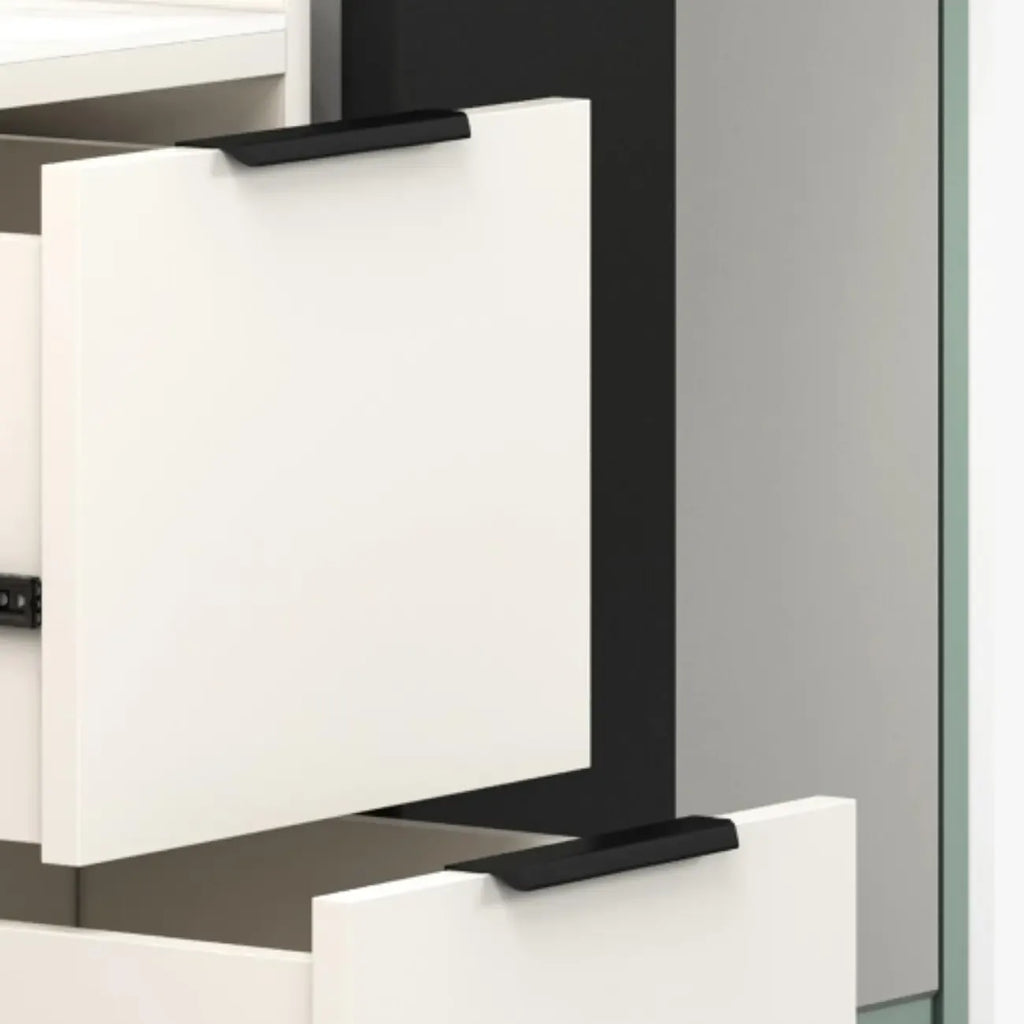 Modern Khaki Wooden Corner Lighting Storage Cabinet