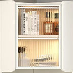 Modern Khaki Wooden Corner Lighting Storage Cabinet