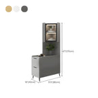 Modern Khaki Wooden Corner Lighting Storage Cabinet