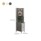 Modern Khaki Wooden Corner Lighting Storage Cabinet