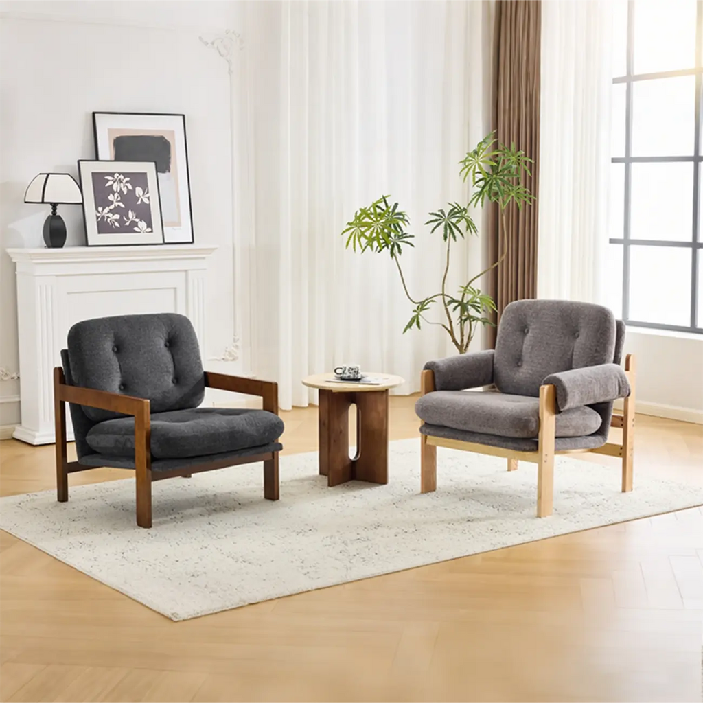 Contemporary Adjustable Gray Chenille Upholstered Accent Chair