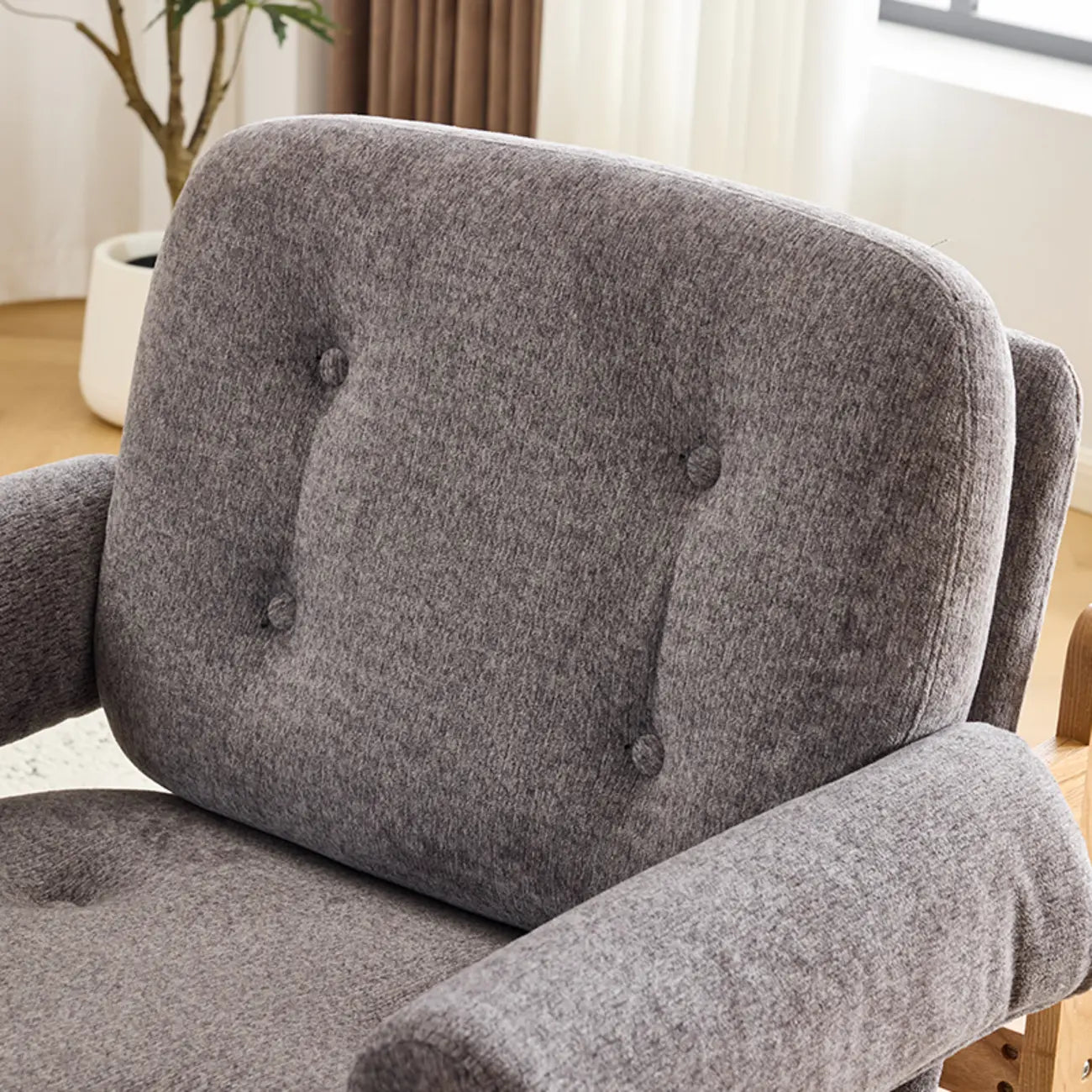 Contemporary Adjustable Gray Chenille Upholstered Accent Chair