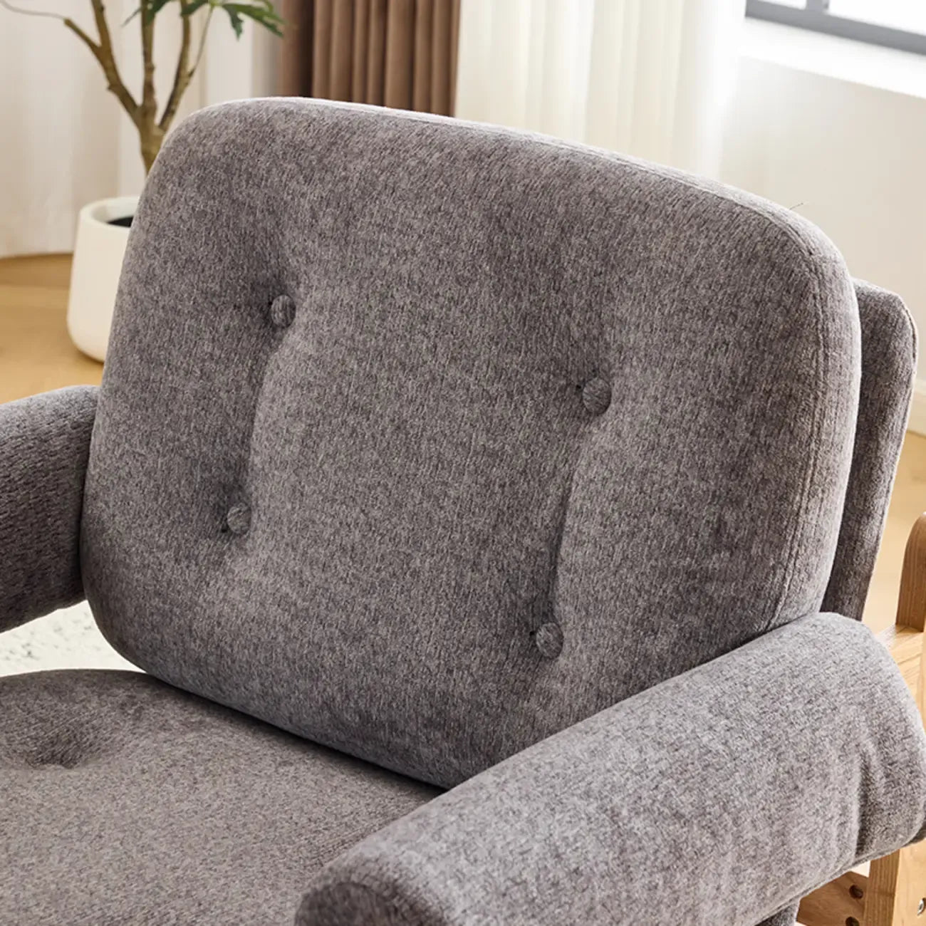 Contemporary Adjustable Gray Chenille Upholstered Accent Chair