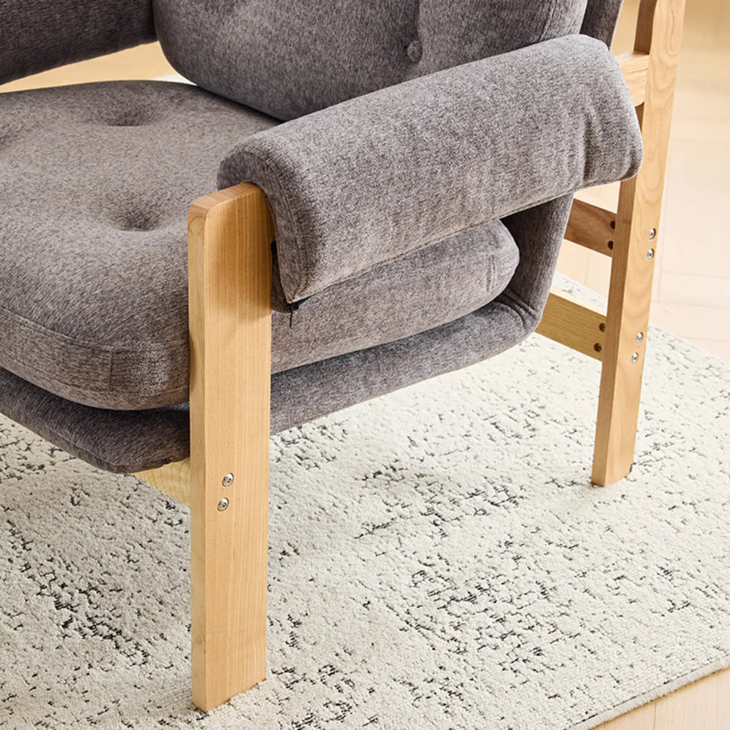 Contemporary Adjustable Gray Chenille Upholstered Accent Chair