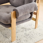 Contemporary Adjustable Gray Chenille Upholstered Accent Chair