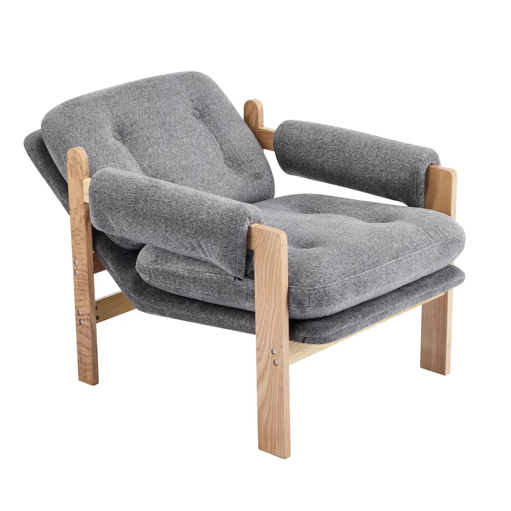 Contemporary Adjustable Gray Chenille Upholstered Accent Chair