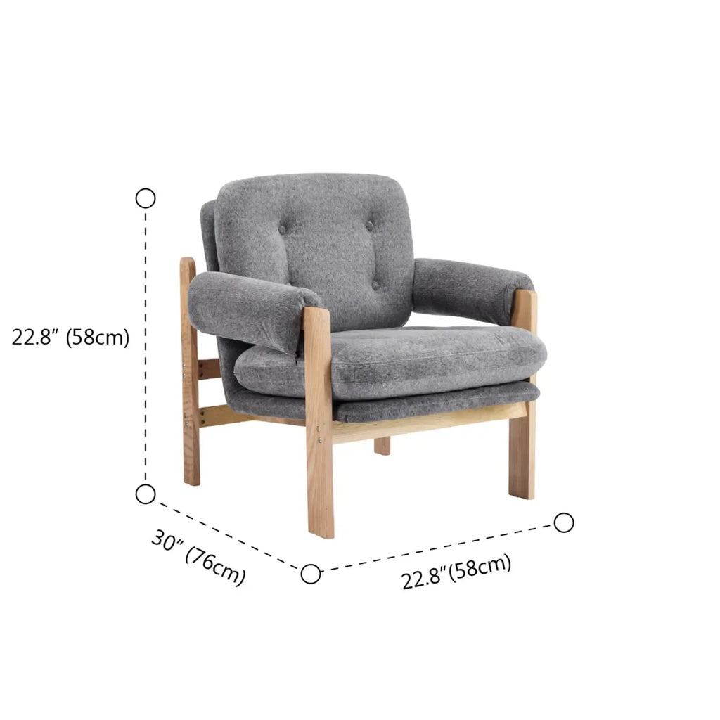 Contemporary Adjustable Gray Chenille Upholstered Accent Chair