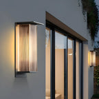 Modern Steel Rectangle LED Outdoor Wall Light Acrylic Shade