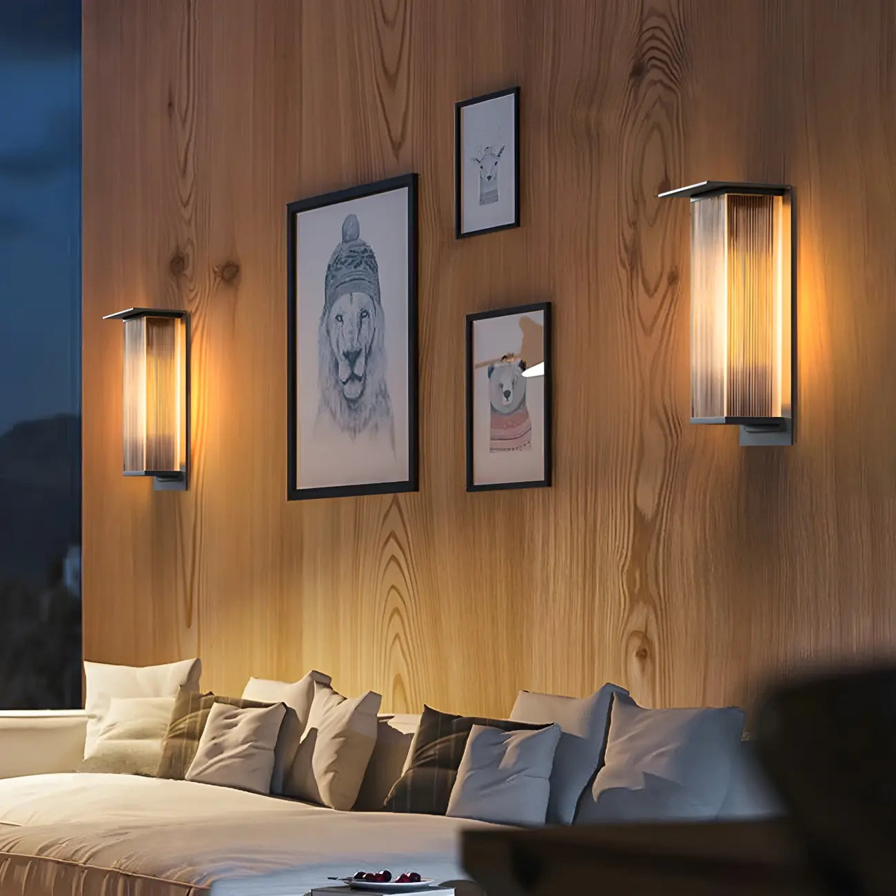 Modern Steel Rectangle LED Outdoor Wall Light Acrylic Shade