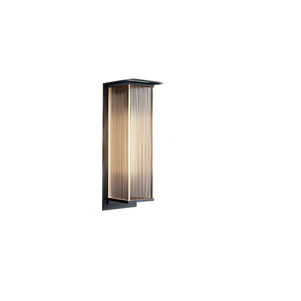 Modern Steel Rectangle LED Outdoor Wall Light Acrylic Shade