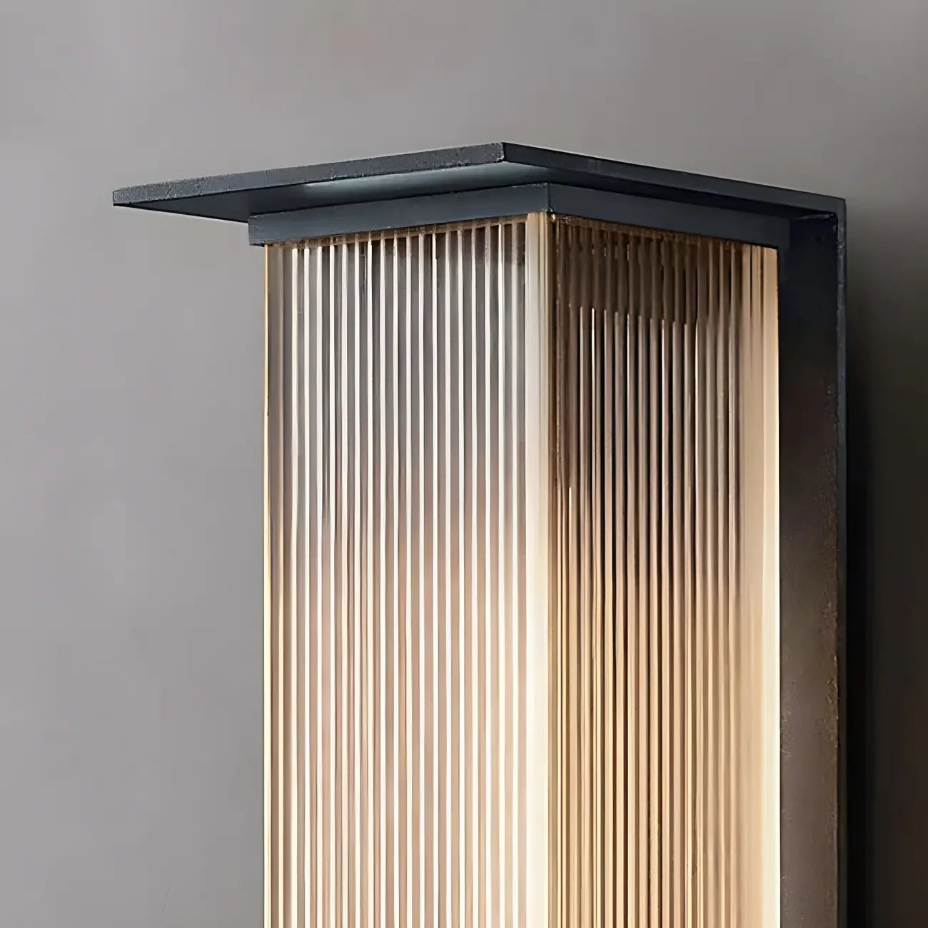 Modern Steel Rectangle LED Outdoor Wall Light Acrylic Shade