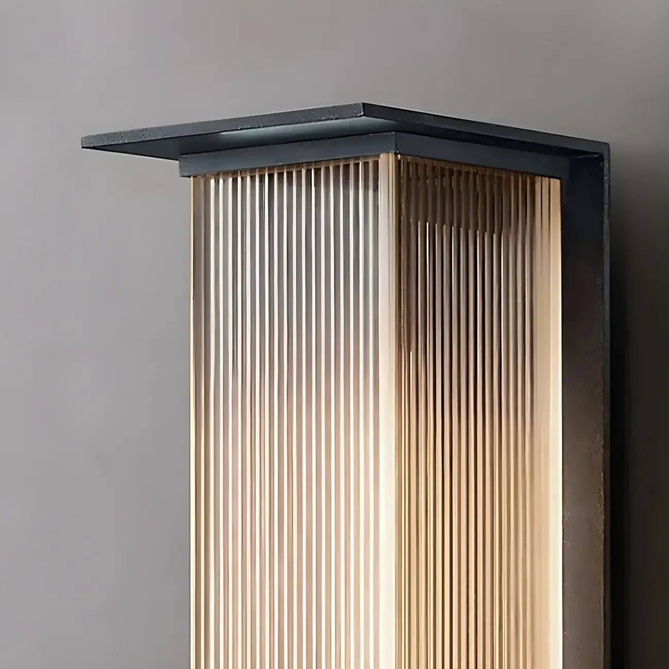 Modern Steel Rectangle LED Outdoor Wall Light Acrylic Shade