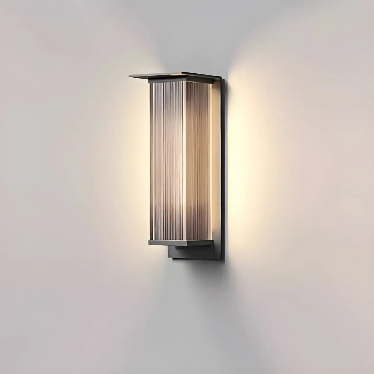 Modern Steel Rectangle LED Outdoor Wall Light Acrylic Shade