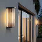 Modern Steel Rectangle LED Outdoor Wall Light Acrylic Shade