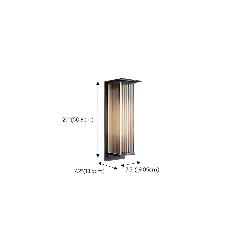 Modern Steel Rectangle LED Outdoor Wall Light Acrylic Shade