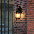 Small Size Outdoor Wall Light Industrial Metal Black Lantern
