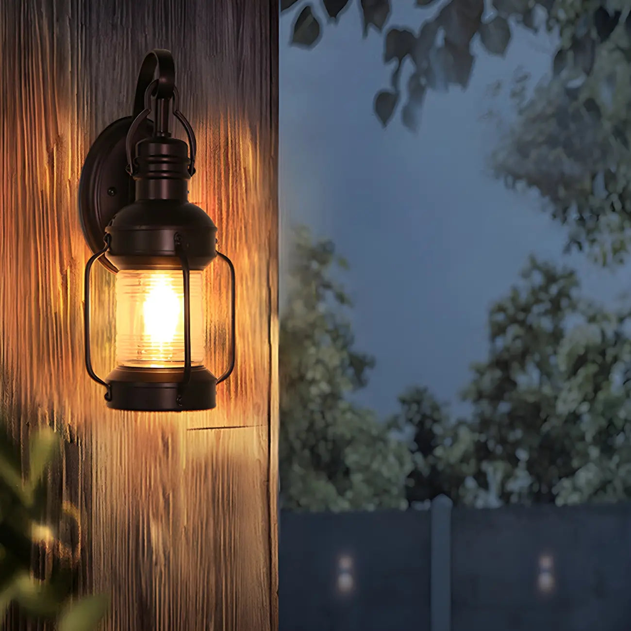Small Size Outdoor Wall Light Industrial Metal Black Lantern