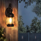 Small Size Outdoor Wall Light Industrial Metal Black Lantern