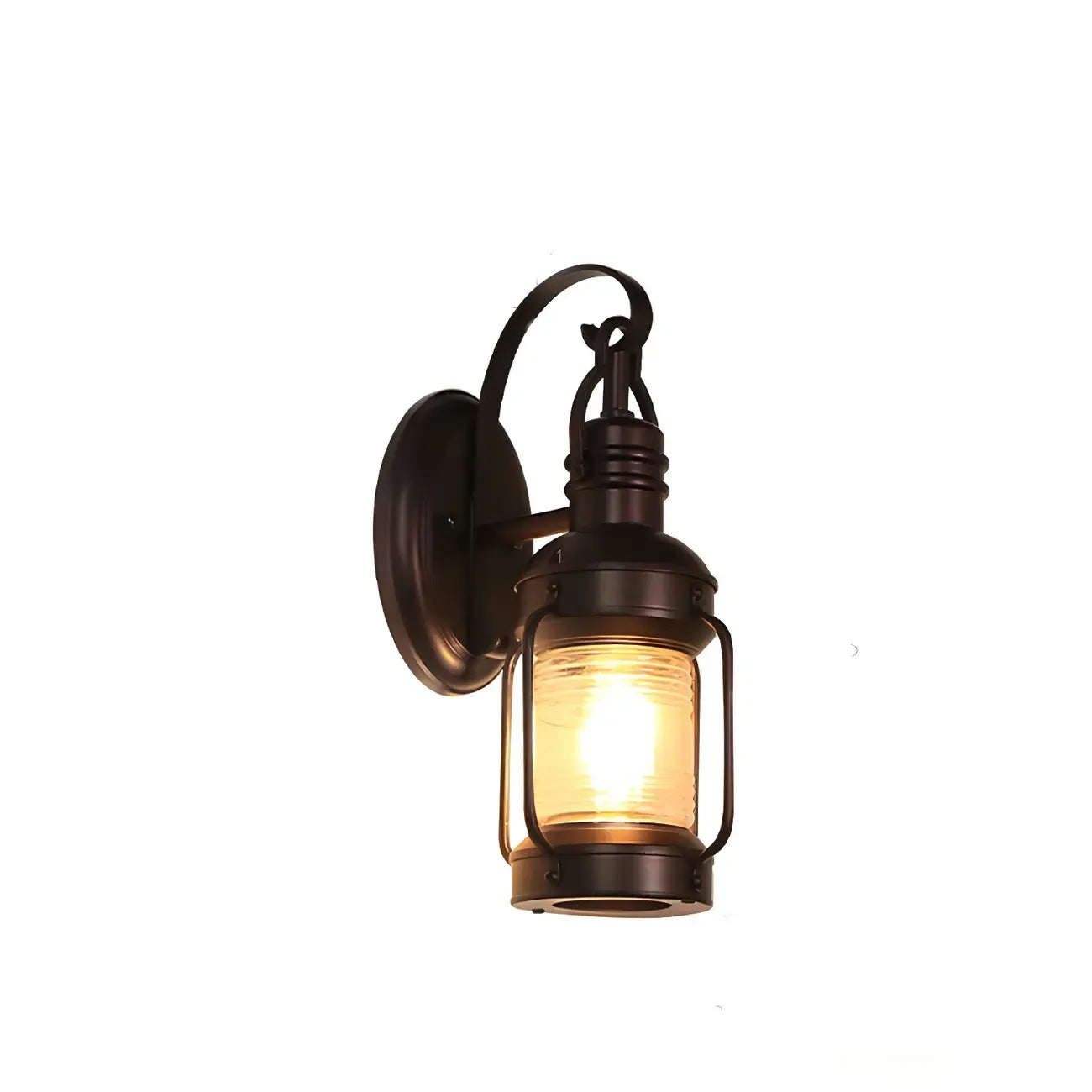 Small Size Outdoor Wall Light Industrial Metal Black Lantern