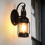 Small Size Outdoor Wall Light Industrial Metal Black Lantern