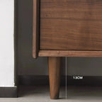 Rustic Brown Wood Flip-Up Glass Storage Cabinet with Drawers