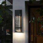 Modern Black Metal Starry Glass Outdoor LED Wall Light