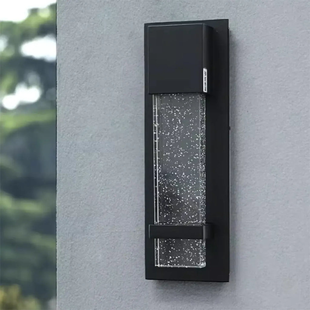 Modern Black Metal Starry Glass Outdoor LED Wall Light