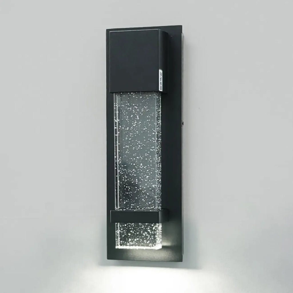 Modern Black Metal Starry Glass Outdoor LED Wall Light