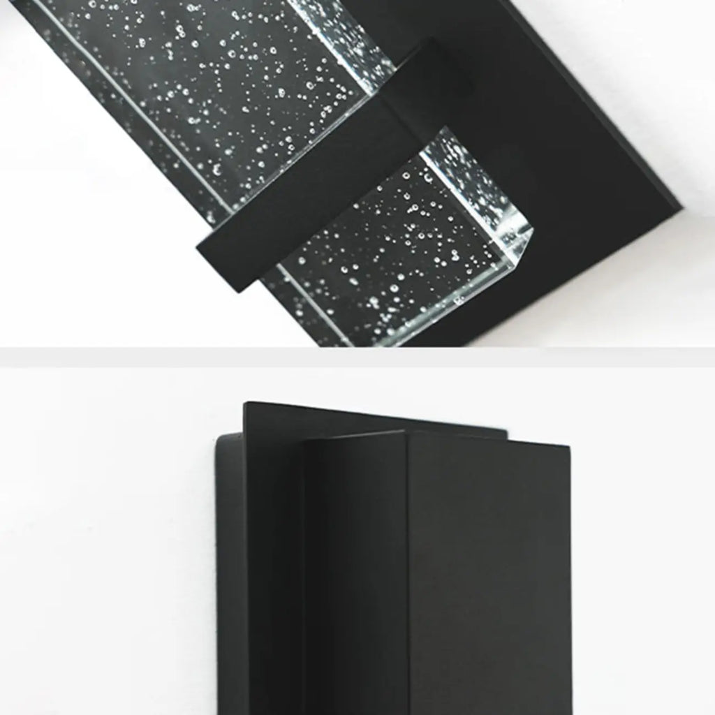 Modern Black Metal Starry Glass Outdoor LED Wall Light