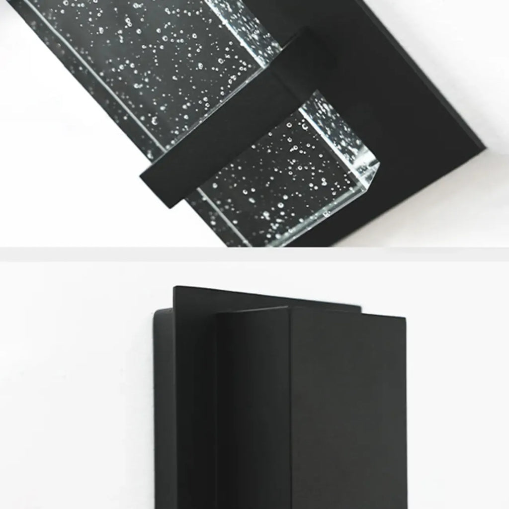 Modern Black Metal Starry Glass Outdoor LED Wall Light