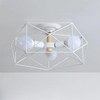 Sleek Gold Semi-Flush Ceiling Light with Iron Drum Shade