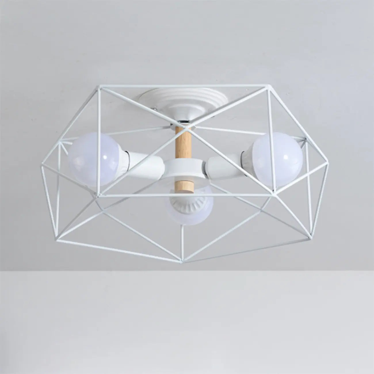 Sleek Gold Semi-Flush Ceiling Light with Iron Drum Shade