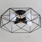 Sleek Gold Semi-Flush Ceiling Light with Iron Drum Shade