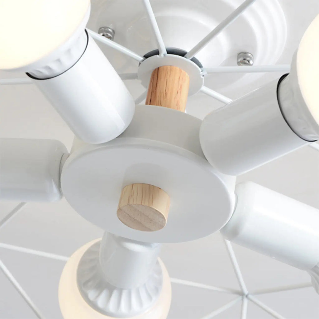 Sleek Gold Semi-Flush Ceiling Light with Iron Drum Shade