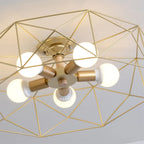 Sleek Gold Semi-Flush Ceiling Light with Iron Drum Shade