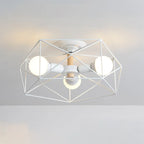 Sleek Gold Semi-Flush Ceiling Light with Iron Drum Shade