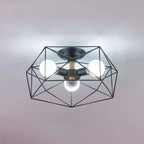 Sleek Gold Semi-Flush Ceiling Light with Iron Drum Shade