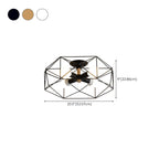 Sleek Gold Semi-Flush Ceiling Light with Iron Drum Shade