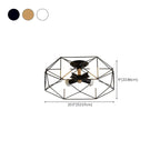 Sleek Gold Semi-Flush Ceiling Light with Iron Drum Shade