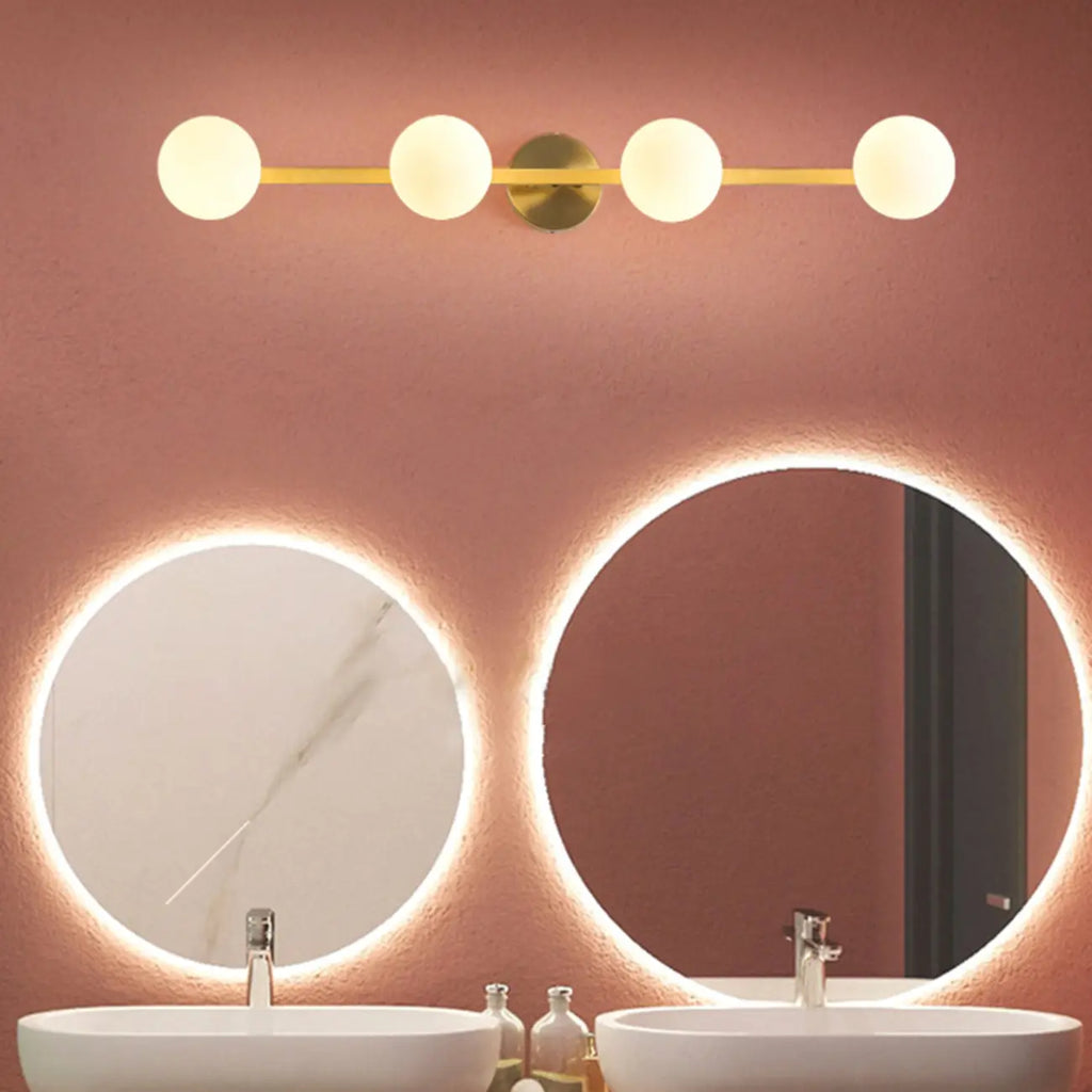 Modern Gold Glass Globe Vanity Light for Bathroom
