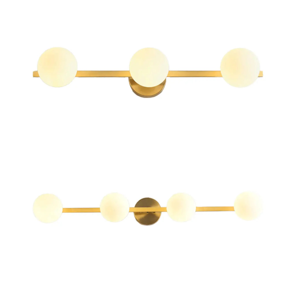 Modern Gold Glass Globe Vanity Light for Bathroom