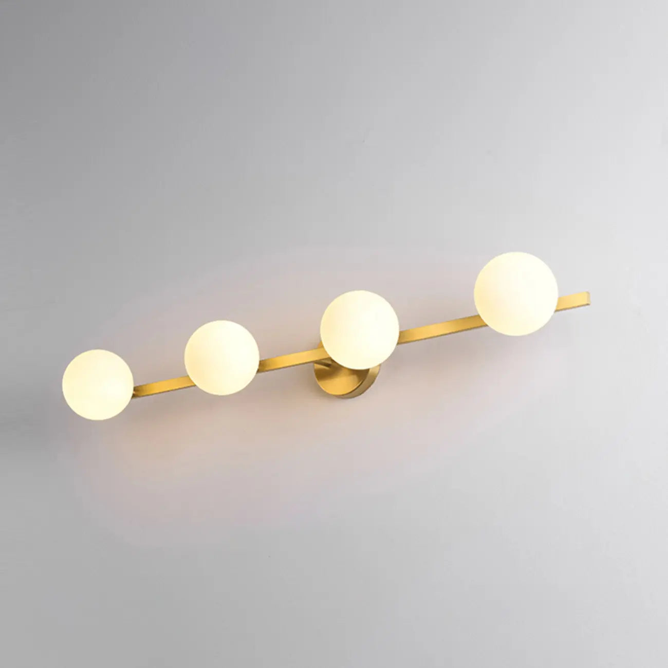 Modern Gold Glass Globe Vanity Light for Bathroom