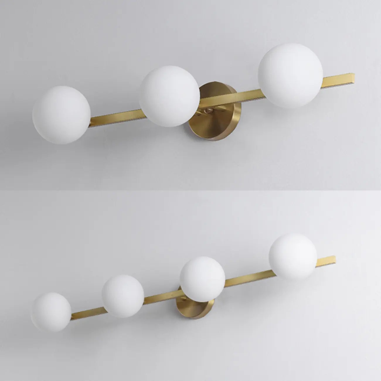 Modern Gold Glass Globe Vanity Light for Bathroom