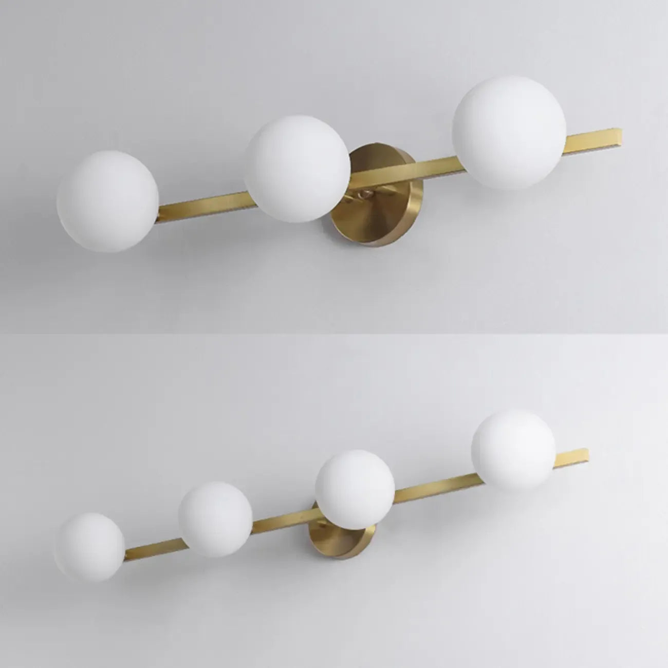 Modern Gold Glass Globe Vanity Light for Bathroom