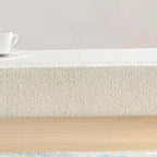 Simple White Upholstered Oval Bedroom Bench