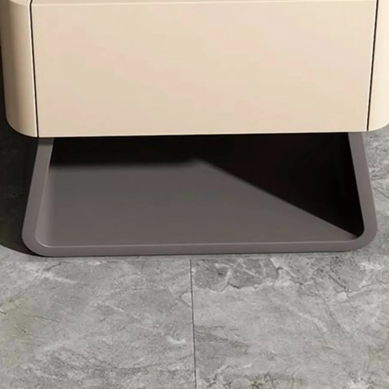 Modern Milky Gray/ White Low Wooden Drawer Nightstand